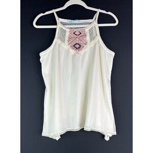 Maurice’s Embroidered Halter Sleeveless Tank Top